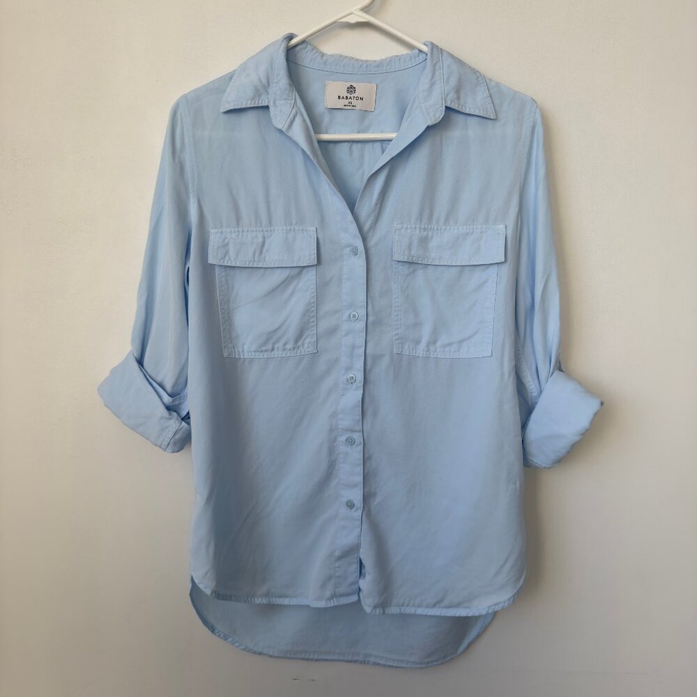 Aritzia Babaton Utility Shirt Blue Size XS